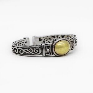 Ann King 925 Streling and 18K Gold Ornate Embellished CUff Bracelet